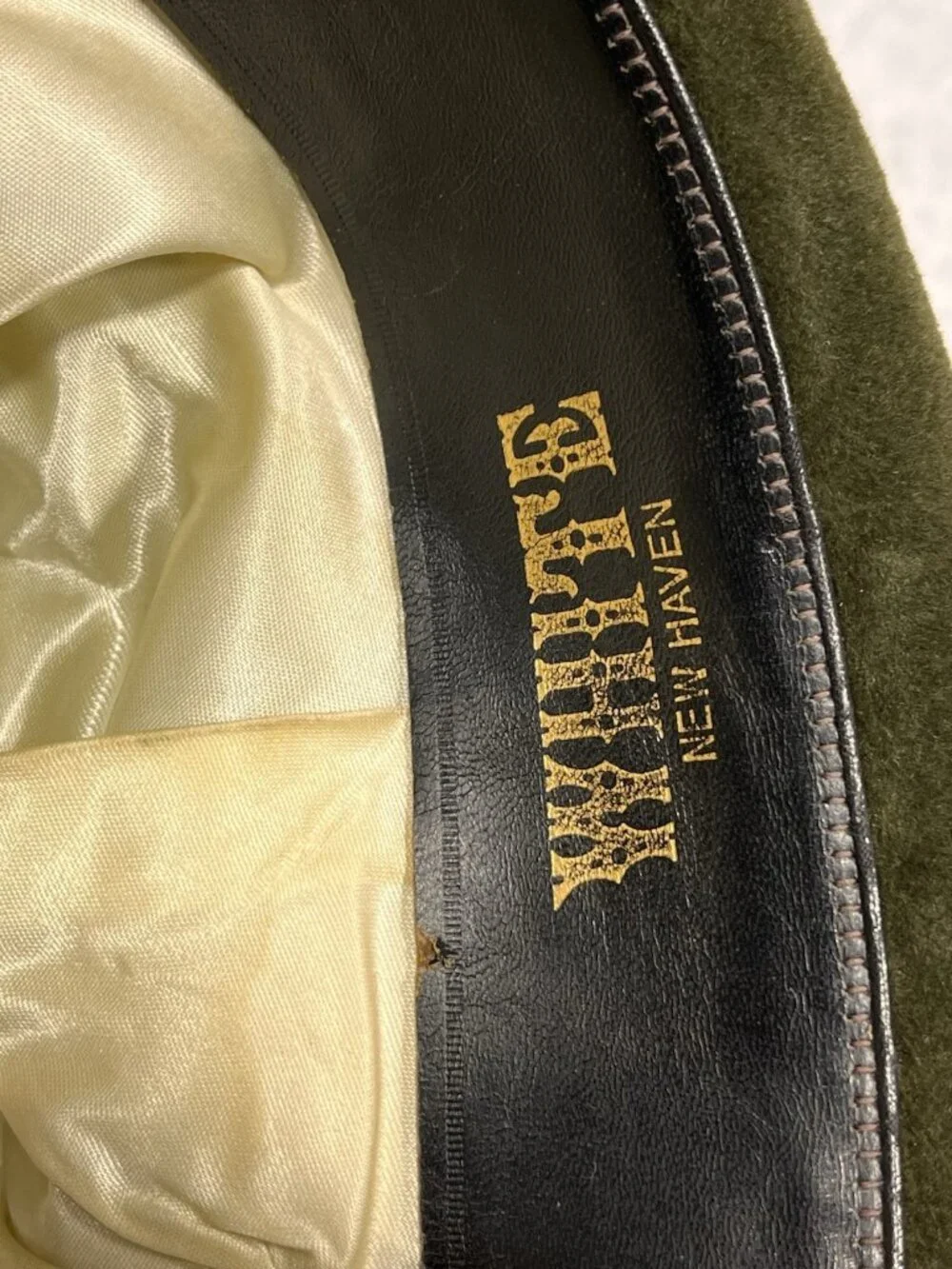 Vtg White New Haven Fur Felt Fedora Hat E.J. Hickey Co Sz 7 St Patrick’s Day - Picture 9 of 11